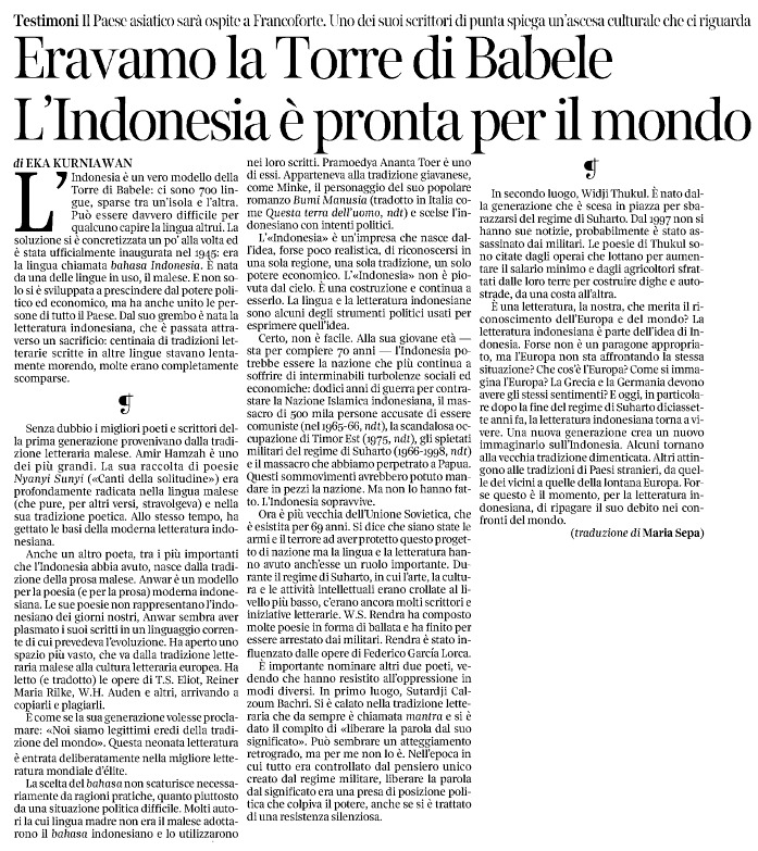 Eka Kurniawan - La Lettura